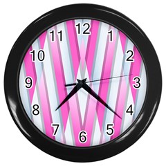 Geometric 3d Design Pattern Pink Wall Clock (black) by Pakrebo