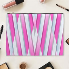 Geometric 3d Design Pattern Pink Cosmetic Bag (xl) by Pakrebo