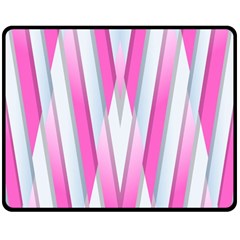 Geometric 3d Design Pattern Pink Double Sided Fleece Blanket (medium)  by Pakrebo