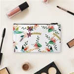 Floral Backdrop Pattern Flower Cosmetic Bag (Small) Back