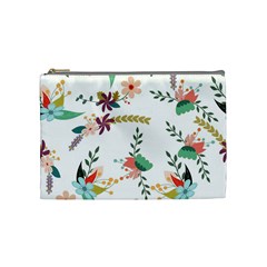 Floral Backdrop Pattern Flower Cosmetic Bag (medium) by Pakrebo