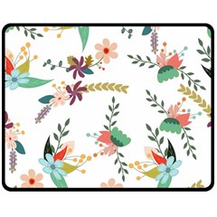 Floral Backdrop Pattern Flower Double Sided Fleece Blanket (medium)  by Pakrebo