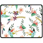 Floral Backdrop Pattern Flower Double Sided Fleece Blanket (Medium)  58.8 x47.4  Blanket Front