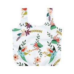 Floral Backdrop Pattern Flower Full Print Recycle Bag (m) by Pakrebo