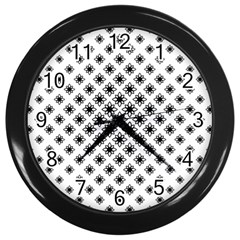 Stylized Flower Floral Pattern Wall Clock (black) by Pakrebo