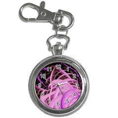 Purple Fractal Artwork Feather Key Chain Watches by Pakrebo