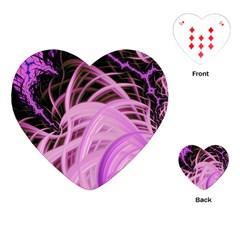 Purple Fractal Artwork Feather Playing Cards (heart) by Pakrebo