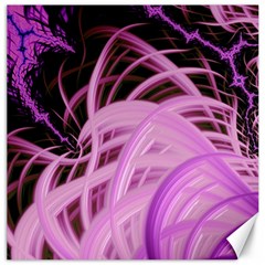 Purple Fractal Artwork Feather Canvas 16  X 16  by Pakrebo