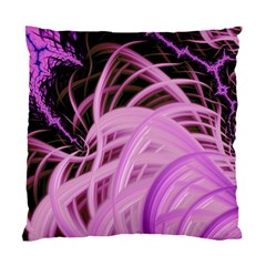 Purple Fractal Artwork Feather Standard Cushion Case (one Side) by Pakrebo