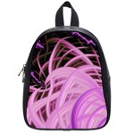 Purple Fractal Artwork Feather School Bag (Small) Front