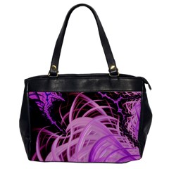 Purple Fractal Artwork Feather Oversize Office Handbag by Pakrebo