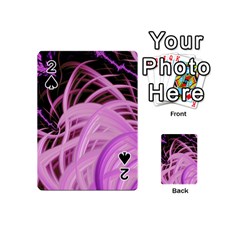 Purple Fractal Artwork Feather Playing Cards 54 (mini) by Pakrebo