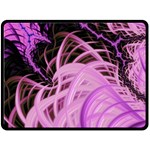 Purple Fractal Artwork Feather Double Sided Fleece Blanket (Large)  80 x60  Blanket Front