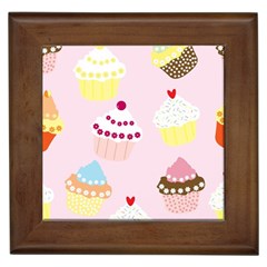 Cupcakes Wallpaper Paper Background Framed Tiles by Pakrebo