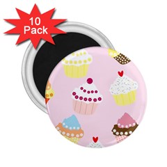 Cupcakes Wallpaper Paper Background 2 25  Magnets (10 Pack)  by Pakrebo