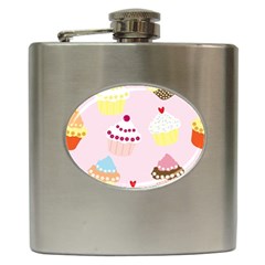 Cupcakes Wallpaper Paper Background Hip Flask (6 Oz) by Pakrebo