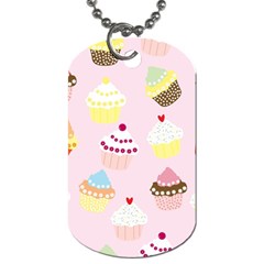 Cupcakes Wallpaper Paper Background Dog Tag (two Sides) by Pakrebo