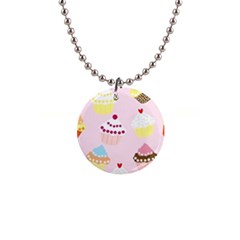 Cupcakes Wallpaper Paper Background 1  Button Necklace by Pakrebo