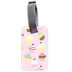 Cupcakes Wallpaper Paper Background Luggage Tags (two Sides) by Pakrebo