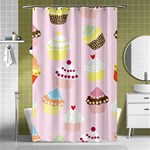 Cupcakes Wallpaper Paper Background Shower Curtain 48  x 72  (Small)  Curtain(48  X 72 ) - 42.18 x64.8  Curtain(48  X 72 )