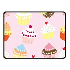 Cupcakes Wallpaper Paper Background Double Sided Fleece Blanket (small)  by Pakrebo