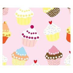 Cupcakes Wallpaper Paper Background Double Sided Flano Blanket (small)  by Pakrebo