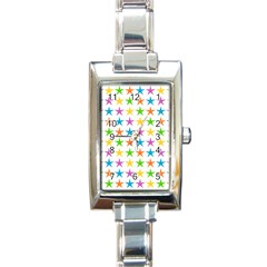 Star Pattern Design Decoration Rectangle Italian Charm Watch