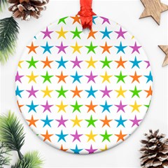 Star Pattern Design Decoration Ornament (round) by Pakrebo