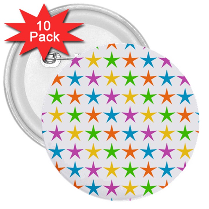 Star Pattern Design Decoration 3  Buttons (10 pack) 