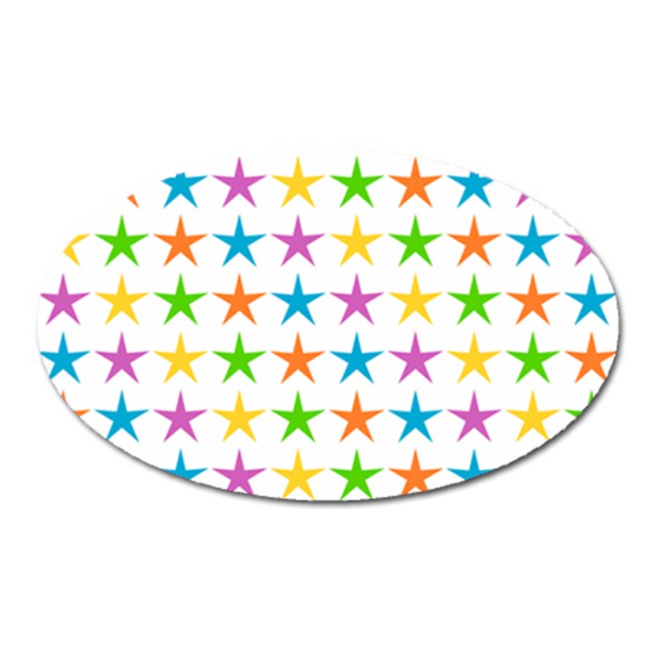 Star Pattern Design Decoration Oval Magnet