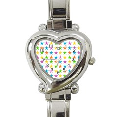 Star Pattern Design Decoration Heart Italian Charm Watch