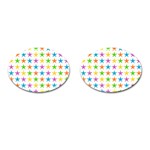 Star Pattern Design Decoration Cufflinks (Oval) Front(Pair)