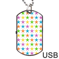 Star Pattern Design Decoration Dog Tag USB Flash (One Side)