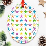 Star Pattern Design Decoration Oval Filigree Ornament (Two Sides) Front