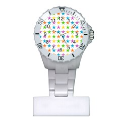 Star Pattern Design Decoration Plastic Nurses Watch by Pakrebo