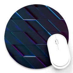 Glass Scifi Violet Ultraviolet Round Mousepads by Pakrebo