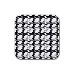 Pattern Monochrome Repeat Rubber Coaster (square)  by Pakrebo