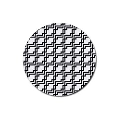 Pattern Monochrome Repeat Rubber Round Coaster (4 Pack)  by Pakrebo