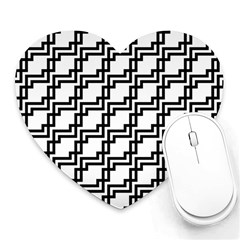 Pattern Monochrome Repeat Heart Mousepads by Pakrebo