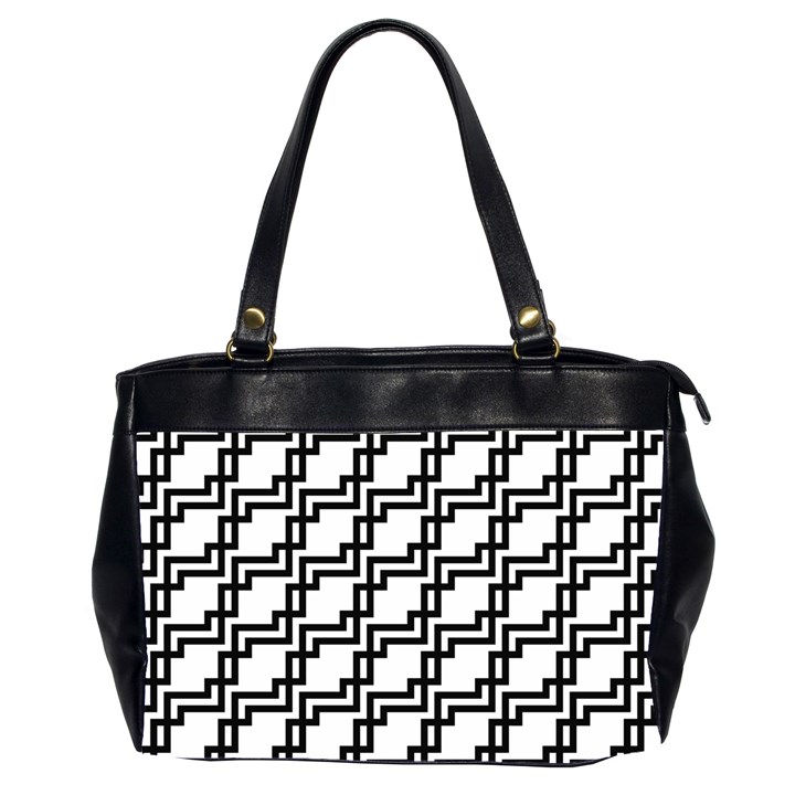 Pattern Monochrome Repeat Oversize Office Handbag (2 Sides)