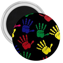 Handprints Hand Print Colourful 3  Magnets by Pakrebo