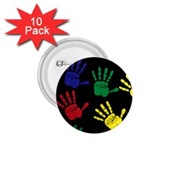 Handprints Hand Print Colourful 1 75  Buttons (10 Pack) by Pakrebo