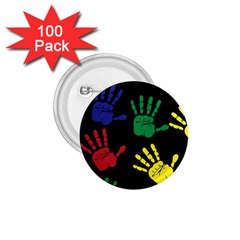 Handprints Hand Print Colourful 1 75  Buttons (100 Pack)  by Pakrebo