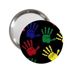 Handprints Hand Print Colourful 2 25  Handbag Mirrors by Pakrebo