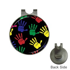 Handprints Hand Print Colourful Hat Clips With Golf Markers by Pakrebo