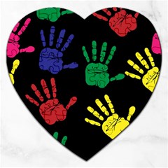 Handprints Hand Print Colourful Jigsaw Puzzle (heart) by Pakrebo