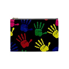 Handprints Hand Print Colourful Cosmetic Bag (medium) by Pakrebo