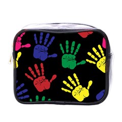 Handprints Hand Print Colourful Mini Toiletries Bag (one Side) by Pakrebo