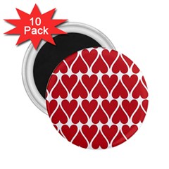 Hearts Pattern Seamless Red Love 2 25  Magnets (10 Pack) 