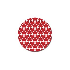 Hearts Pattern Seamless Red Love Golf Ball Marker (10 Pack) by Pakrebo